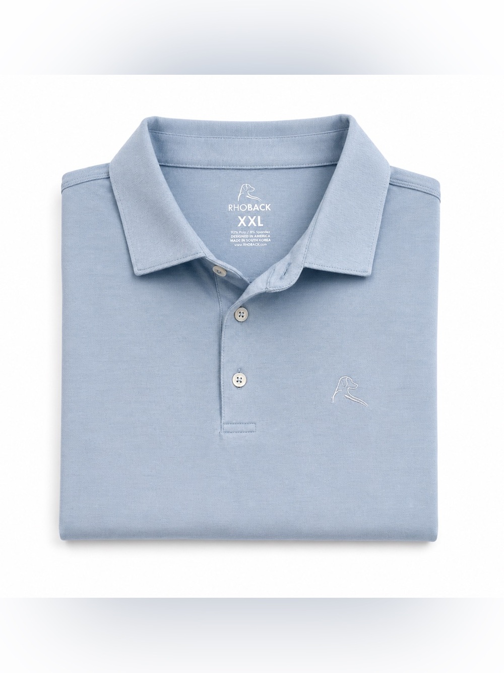 Rhoback Men's Short Sleeve Performance Polo Blue- Men’s XXL (logo)